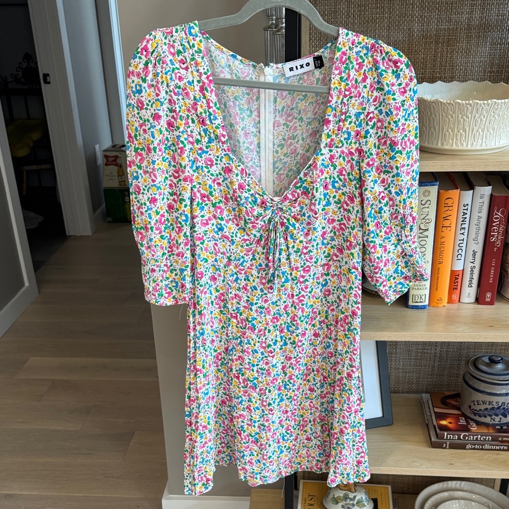 RIXO Multicolor Floral Long Sleeve Dress